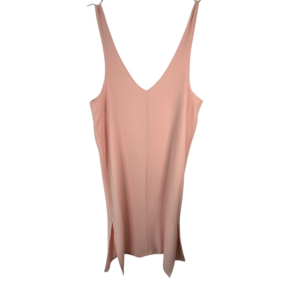 Lululemon Pink Sleeveless V Neck Midi Dress‎ Slits Athleisure Women's Large - Picture 12 of 13